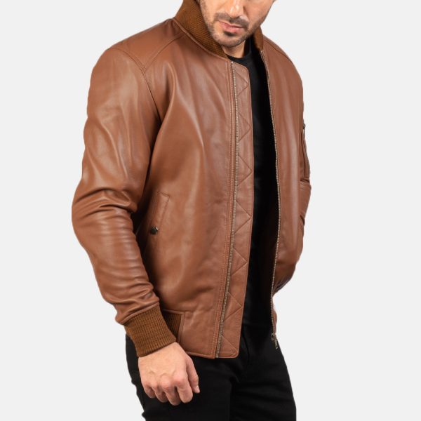 Bomia Ma 1 Brown Leather Bomber Jacket United States