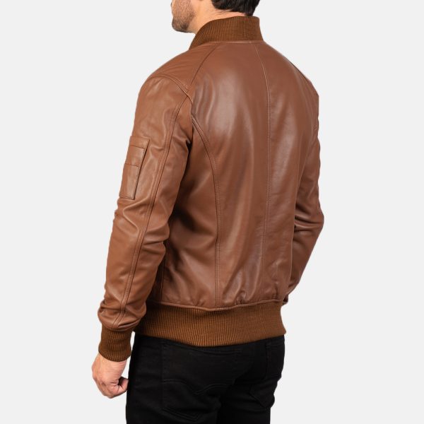 Bomia Ma 1 Brown Leather Bomber Jacket
