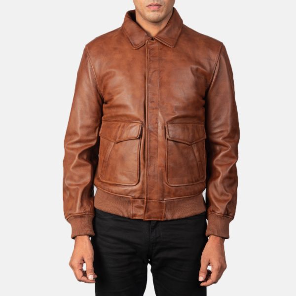 Coffmen Brown A2 Leather Bomber Jacket United States