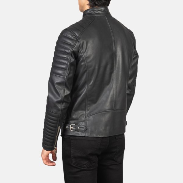 Damian Black Leather Biker Jacket USA
