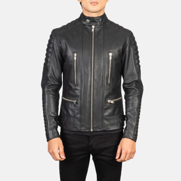 Damian Black Leather Biker Jacket United States