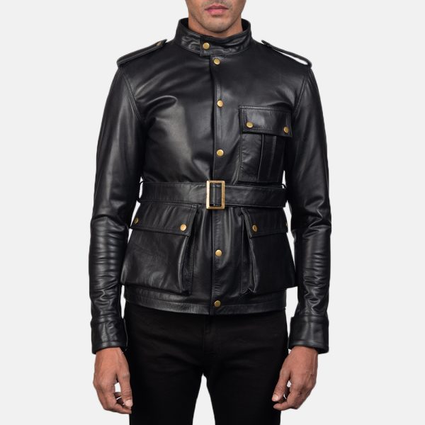 Germain Black Leather Jacket US