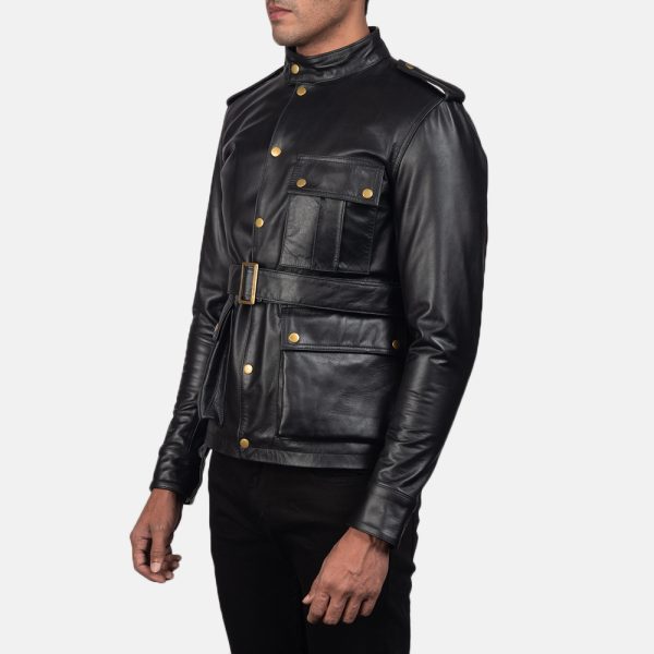 Germain Black Leather Jacket USA