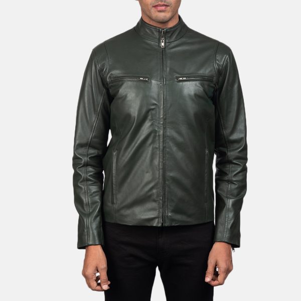 Ionic Green Leather Biker Jacket United States