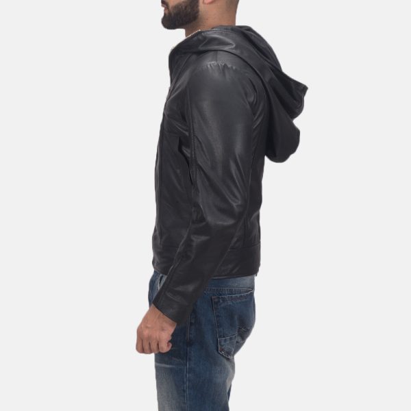Spratt Black Hooded Leather Jacket United States
