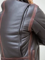 Back view of B-6 Shearling Flight Jacket showcasing classic WWII fighter pilot design