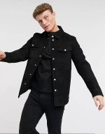 Black Suede Button up Shirt