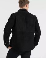 Black Suede Button up Shirt