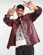 Burgundy Leather Shirt