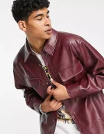 Burgundy Leather Shirt