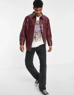 Burgundy Leather Shirt