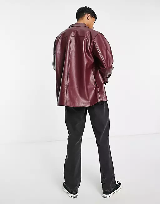 Burgundy Leather Shirt