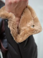 Thick shearling lining inside the B-6 USAAF pilot jacket for maximum insulation