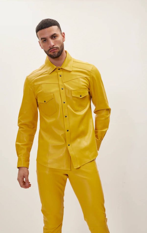 Yellow Leather Shirt