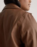 Back of Plus Size Brown Jacket