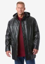 Big And Tall Leather Jacket With Hood