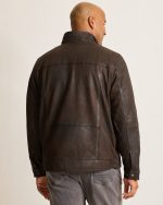 Big and Tall Brown Leather Jacket for Men