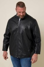 Big and Tall Black Leather Jacket