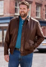 Big and Tall Leather Bomber Jacket