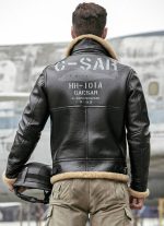 Black Bomber Jacket with Fur Collar