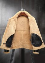 Black Bomber Jacket with Fur Collar
