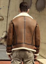 Brown Bomber Jacket with Fur Collar