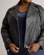 Close of Plus Size Black Jacket