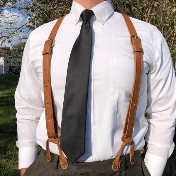 Leather Button Suspenders