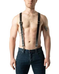 leather suspender harness