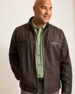 Big and Tall Brown Leather Jacket
