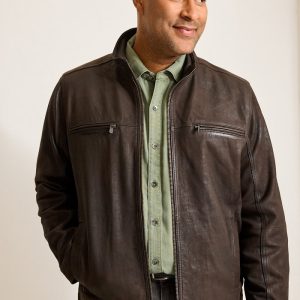 Big and Tall Brown Leather Jacket
