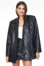 Oversized Leather Blazer