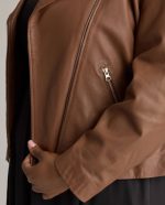 Plus Size Brown Jacket Zipper