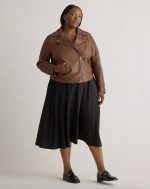 Plus Size Brown Leather Jacket