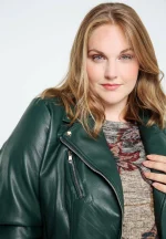 Plus Size Green Leather Jacket in USA
