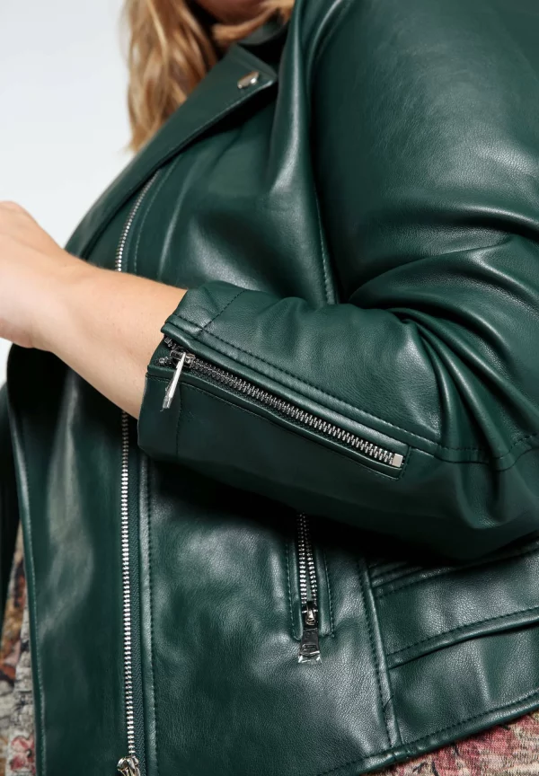 Plus Size Green Leather Jacket in the USA