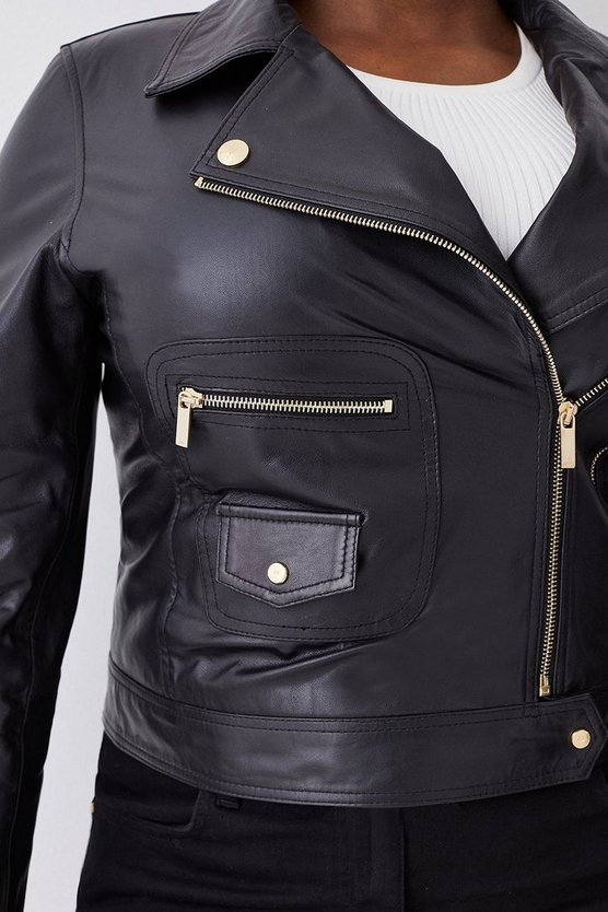 Plus Size Leather Moto Jacket