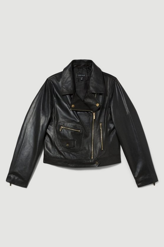 Plus Size Leather Moto Jacket