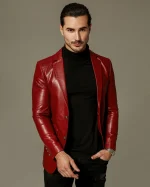 Red Leather Blazer