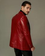 Red Leather Blazer