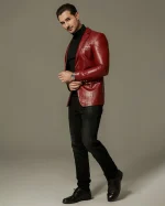 Red Leather Blazer
