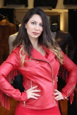 Red Leather Fringe Jacket