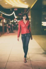 Red Leather Fringe Jacket