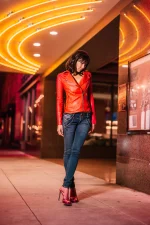Red Leather Fringe Jacket