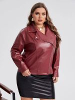 The Vulcan Blaze - Plus Size Red Leather Jacket