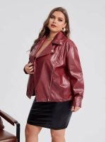 Vulcan Blaze- Plus Size Red Leather Jacket
