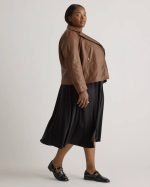 Women Plus Size Brown Jacket
