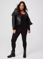 Women Plus Size Fringe Leather Jacket