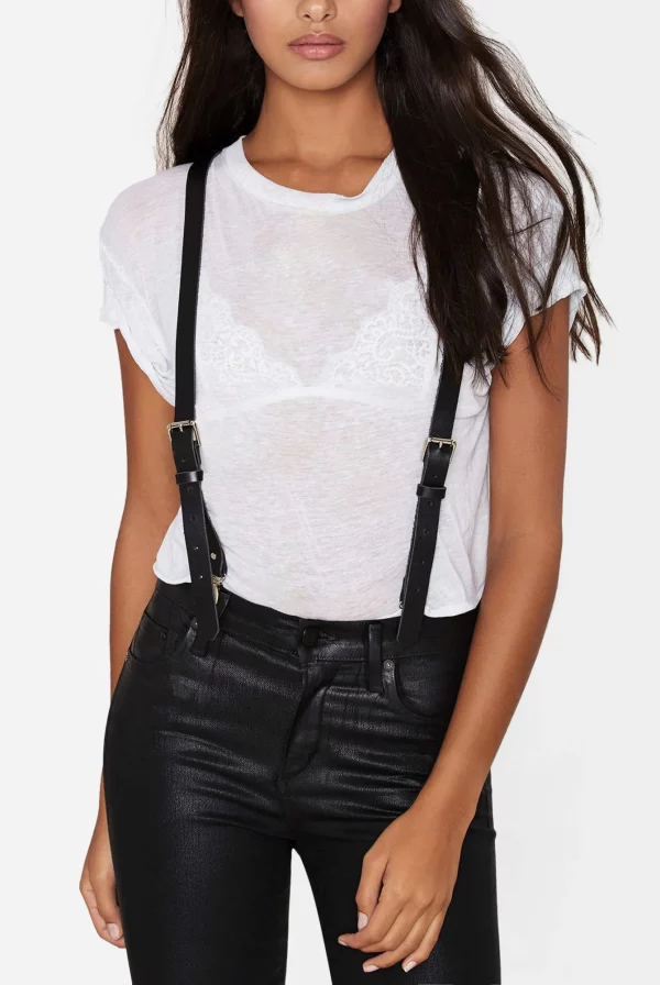 Womens Leather Suspenders