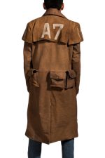 Army Brown Leather Duster
